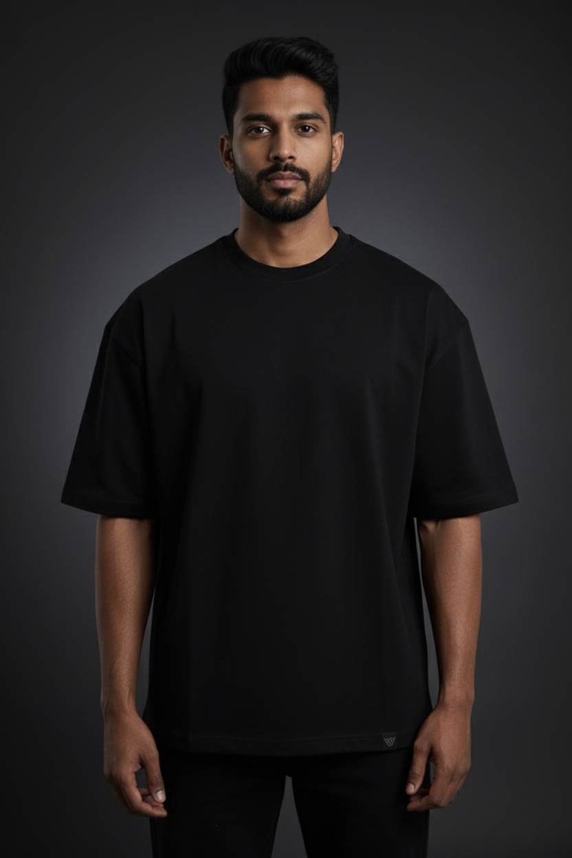MIDKNIGHT BLACK PREMIUM OVERSIDED T-SHIRT