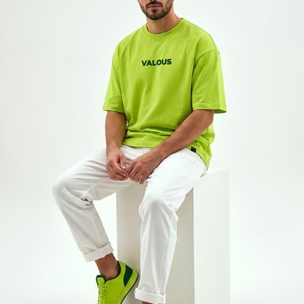 NEON GREEN BAT GRAPHIC PREMIUM OVERSIZED TEE